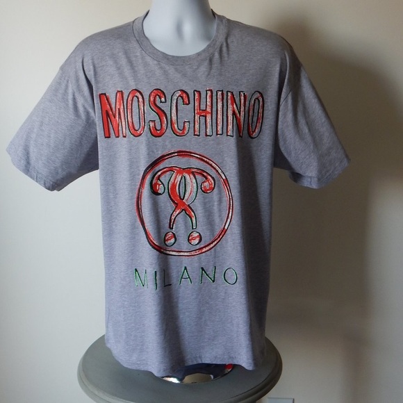 MOSCHINO COUTURE MULTICOLOR PRINT GRAPHIC TEE AUTH - Picture 2 of 4